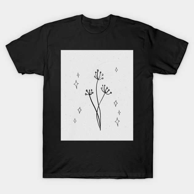 Minimalist Illustration Collage Plant Lover T-Shirt by A.P.